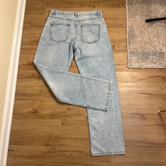 ZARA Women’s Raindrop Jeans Blue High Rise Straight Leg Denim Pants Size 8 - Picture 7 of 12